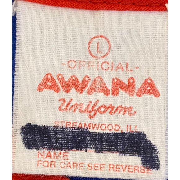 Vintage AWANA Uniform Vest CUBBIES Blue/Red Sewn Patches Youth LARGE YL - Picture 3 of 3
